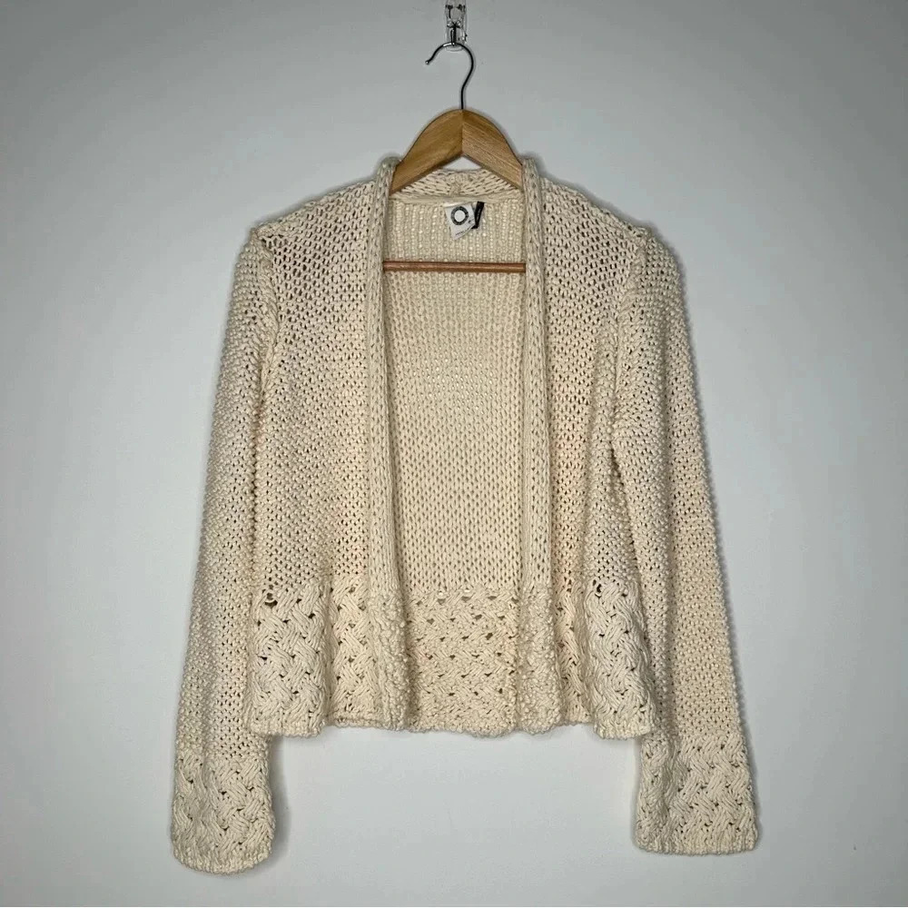 Anthropologie Akemi + Kin Cream Open Cardigan Sweater Size Small